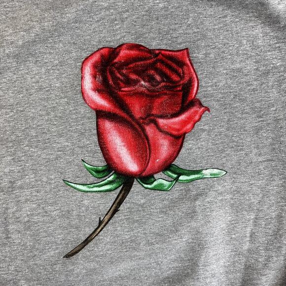 Obey Worldwide Men's M Grey Sweatshirt Hoodie Rose Print Graphic - Picture 7 of 11